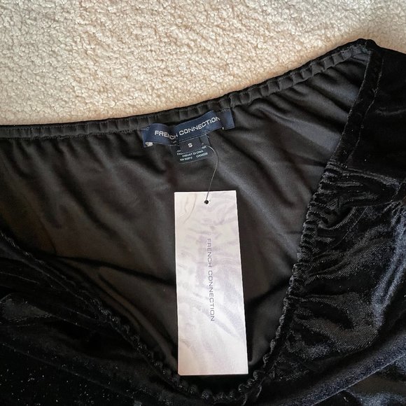 French Connection One-Shoulder Velvet Top - Picture 2 of 5